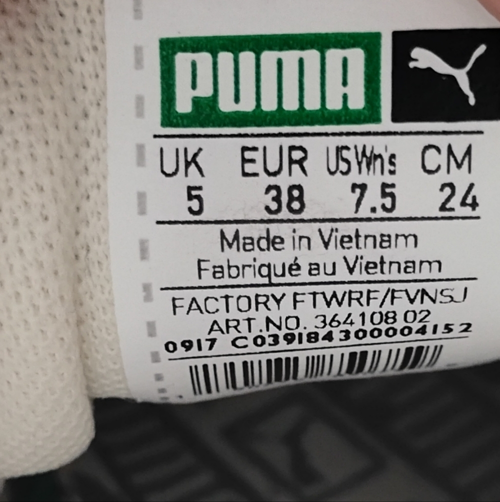 Puma Basket Satin Bow White Sparkle Classic Low Profile Retro Vibe Size 7.5 - Picture 12 of 12